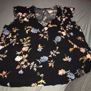 Black Floral Blouse